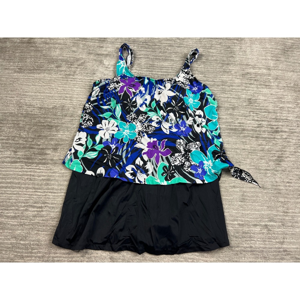 Maxine of Hollywood Swimdress Women 20W Multi Floral Tropical One Piece MW4GR47
